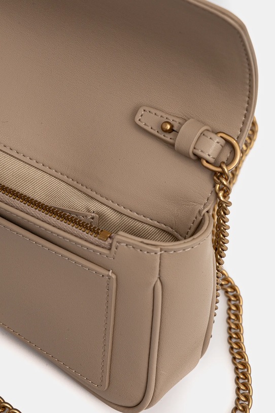 Kožená kabelka Pinko 100061.A0F1 béžová