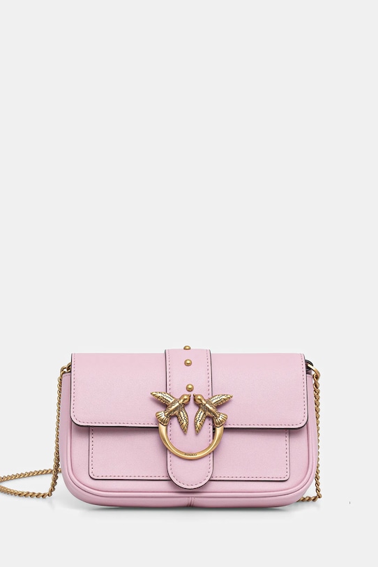 Pinko torebka skórzana nie mieści A4 różowy 100061.A0F1