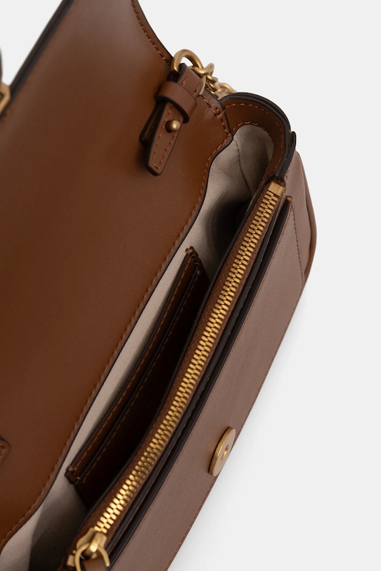 Kožená kabelka Pinko 100061.A0F1 hnedá