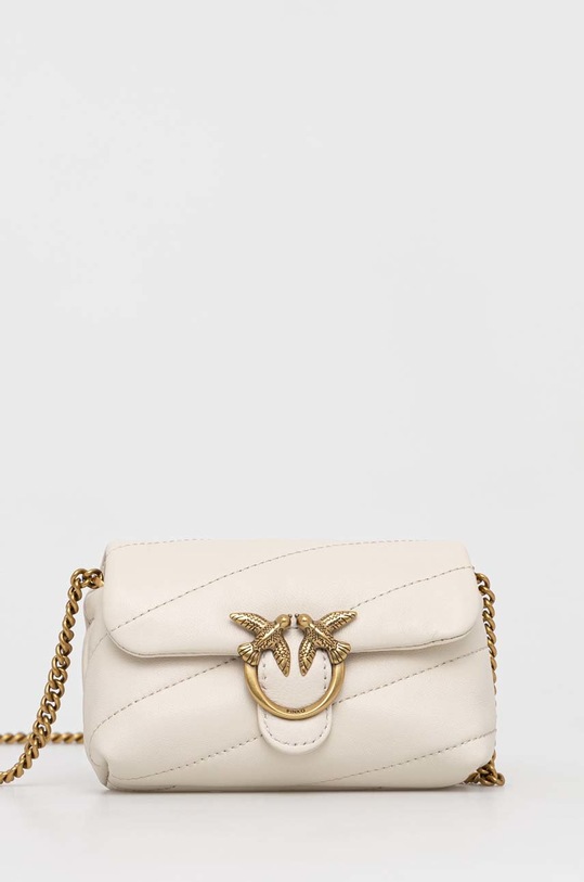 Шкіряна сумочка Pinko лицьова шкіра білий 100041.A0F2
