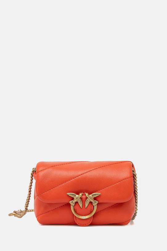 Kožená kabelka Pinko usňová koža oranžová 100041.A0F2