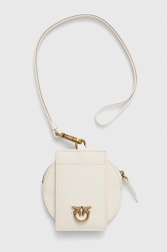 Pinko etui na karty skórzane drobny wzór biały 100253.A0F1