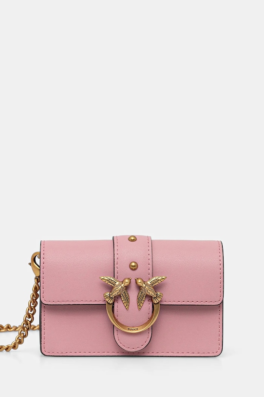 Kožená kabelka Pinko usňová koža ružová 100064.A0F1