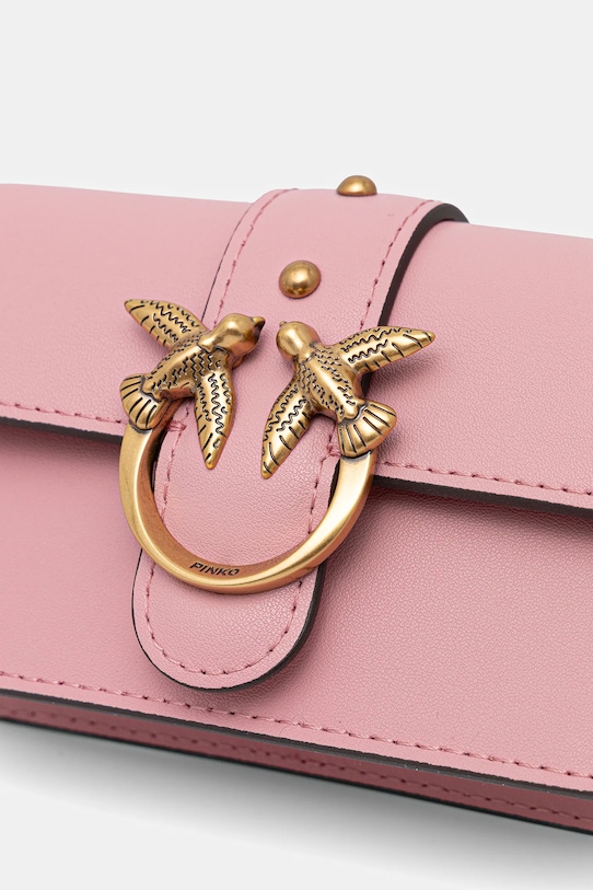 Kožená kabelka Pinko ružová 100064.A0F1