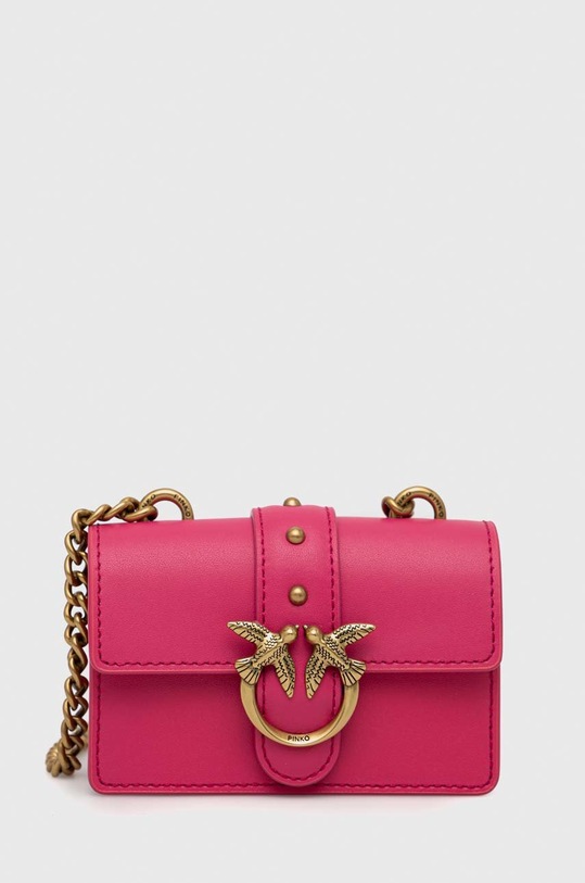 Шкіряна сумочка Pinko аплікація фіолетовий 100064.A0F1