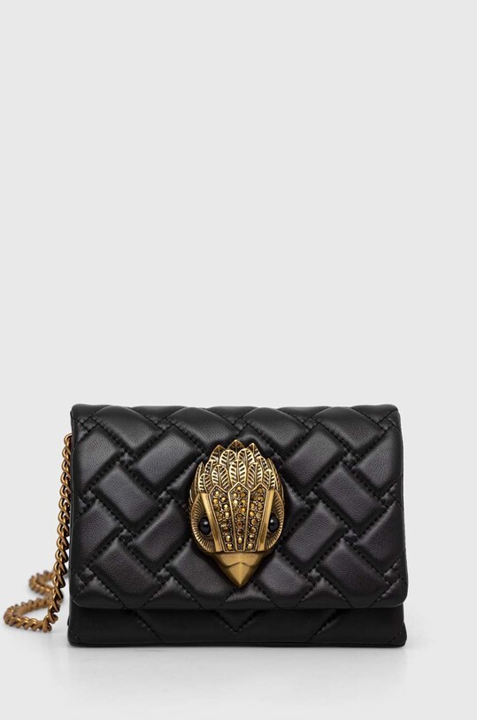 Шкіряна сумочка Kurt Geiger London лицьова шкіра чорний 9086600109