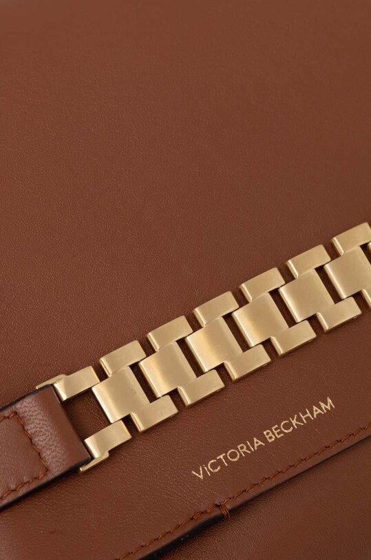 Kožené psaníčko Victoria Beckham Chain Pouch hnědá B223AAC004769A