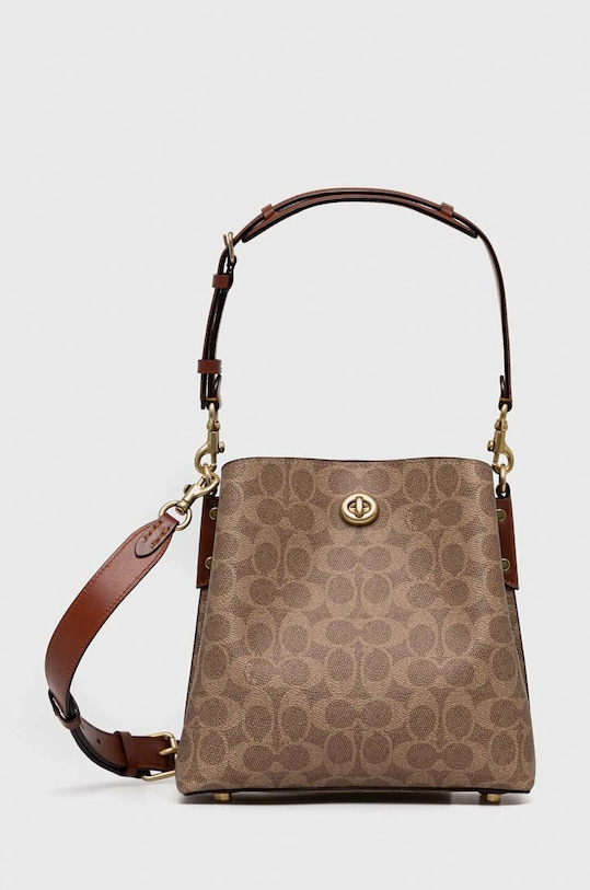 Coach saszetka skórzana Willow skóra licowa brązowy C3890