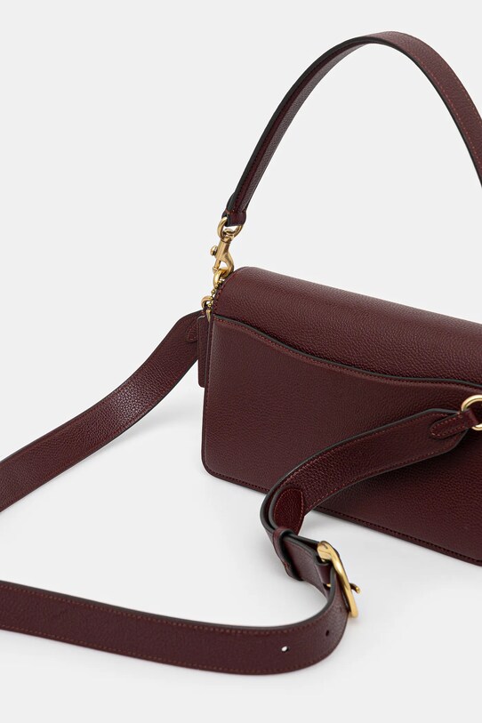Accesorii Coach poseta de piele CH857 burgundia