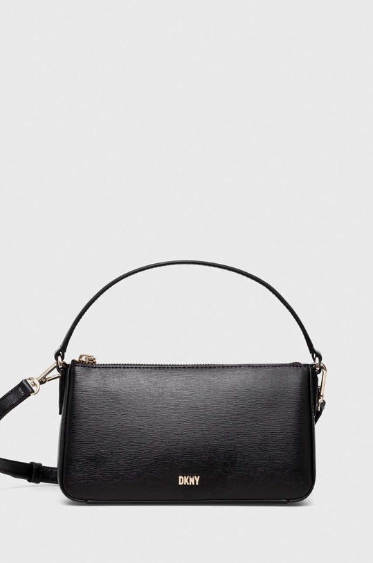 Dkny torebka skórzana skóra licowa czarny R31E3U45
