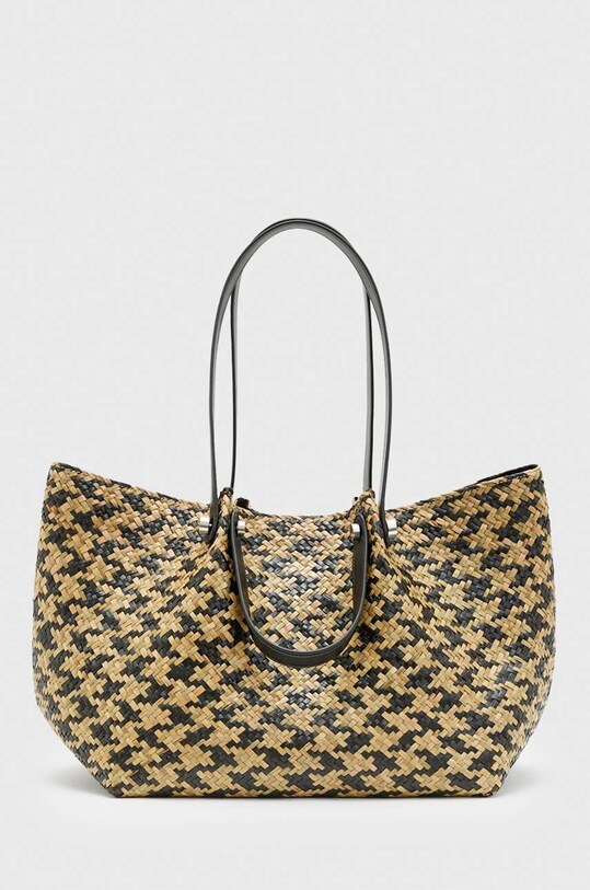 AllSaints torebka ALLINGTON STRAW TOTE mieści A4 beżowy WB544Y
