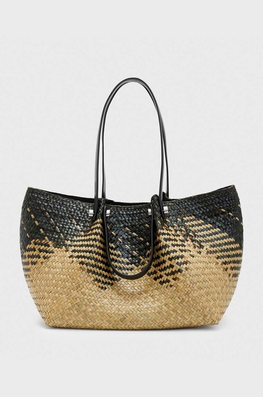 AllSaints torebka ALLINGTON STRAW TOTE mieści A4 beżowy WB549Y