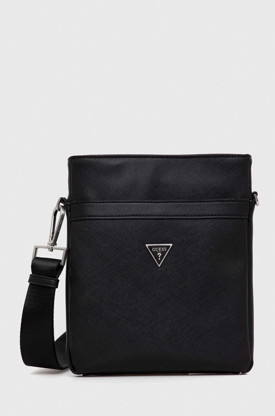 Сумка Guess імітація лицьової шкіри чорний HMECSA.P3199
