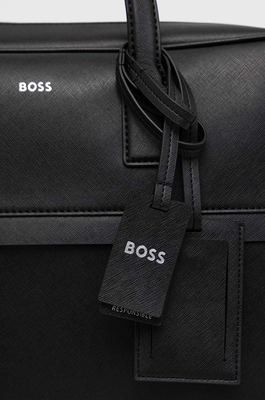 BOSS torba na laptopa skórzana czarny 50483563