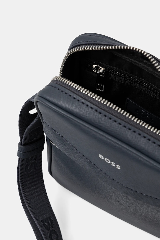 BOSS borsetă de piele Zair_NS zip albastru 50483566