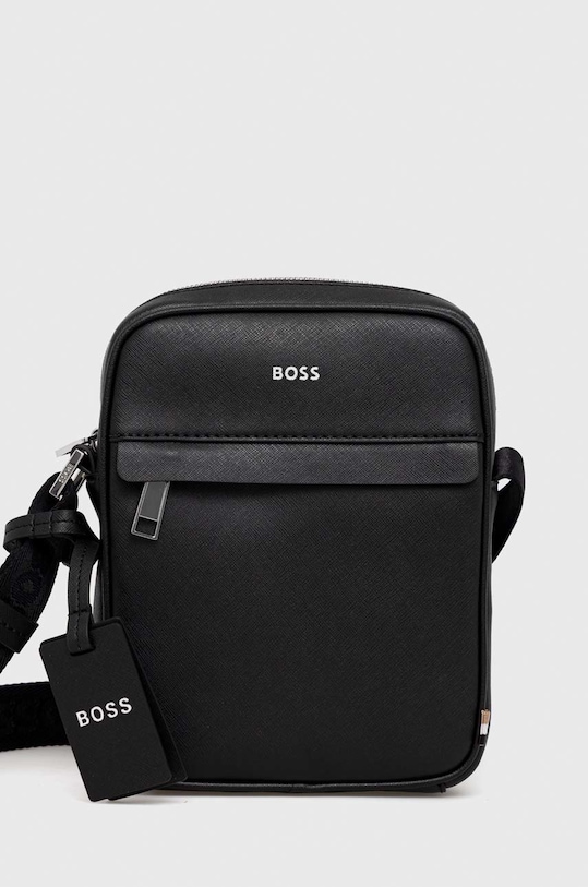 Kožená taška BOSS přírodní kůže černá 50483566