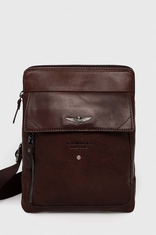 Aeronautica Militare borseta de piele uni maro AM302