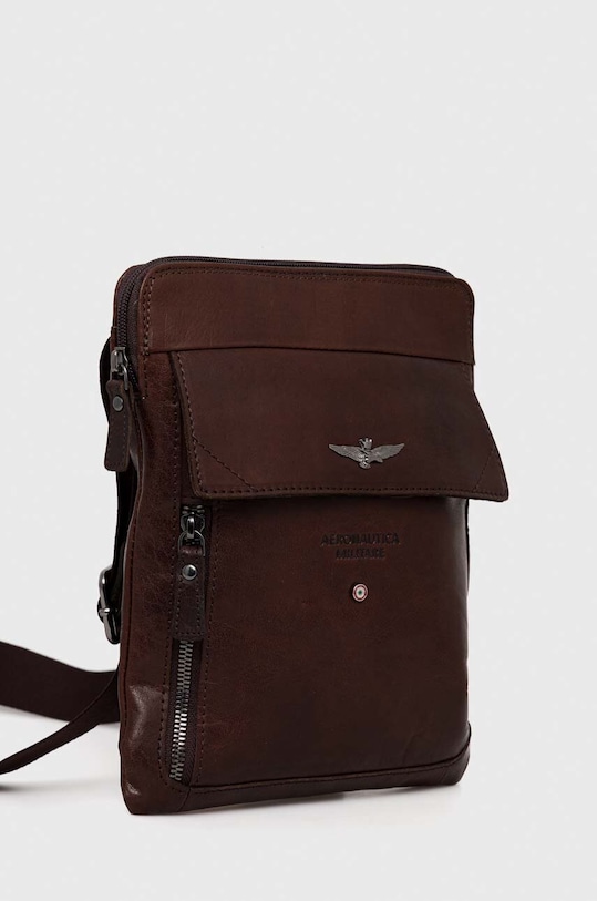 Aeronautica Militare borseta de piele AM302 maro SS23