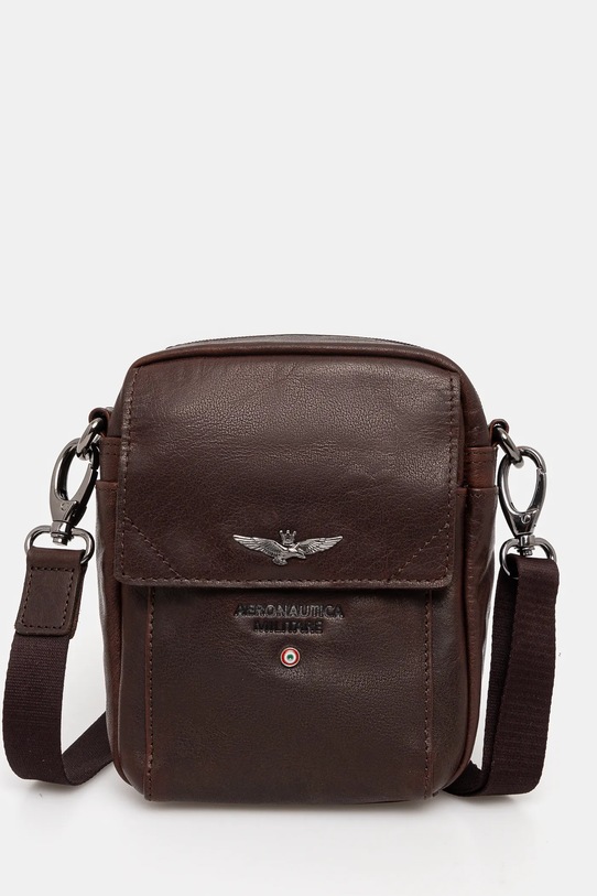 Шкіряна сумка Aeronautica Militare лицьова шкіра коричневий AM307