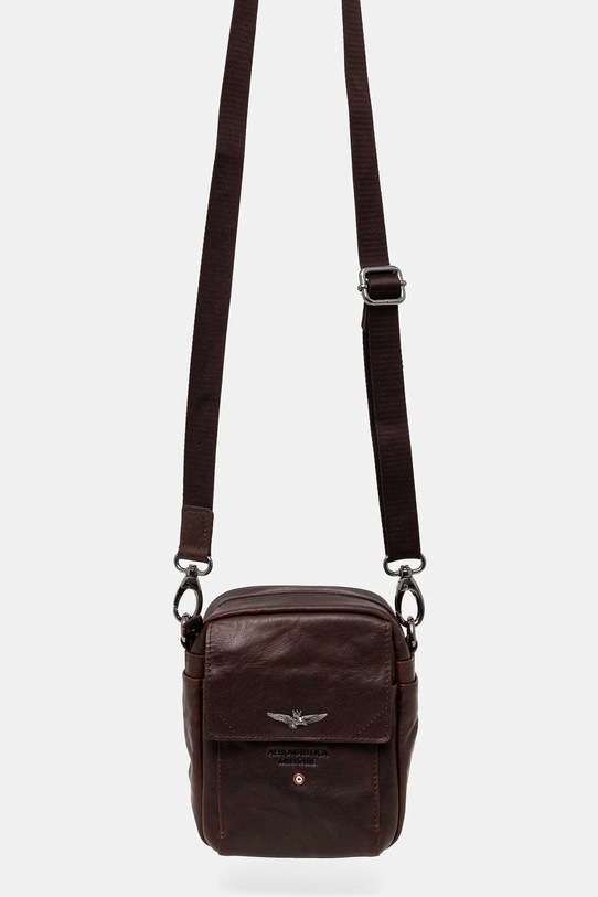 Шкіряна сумка Aeronautica Militare коричневий AM307