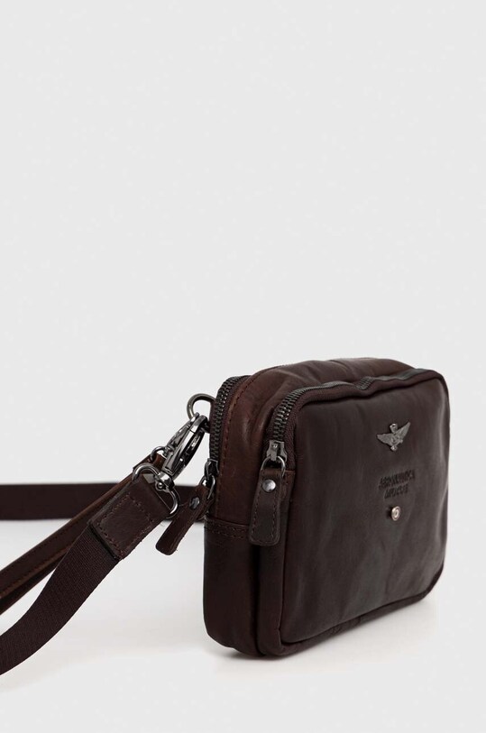 Aeronautica Militare borseta de piele AM309 maro SS23