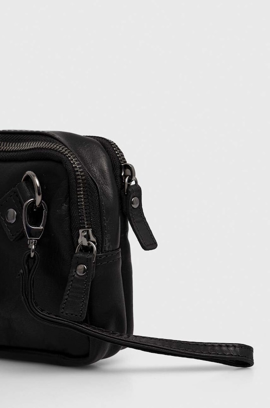 Kožená taška Aeronautica Militare čierna AM309