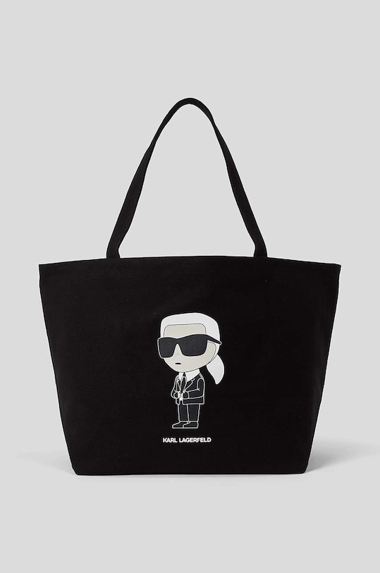 Karl Lagerfeld torebka bawełniana mieści A4 czarny 230W3180