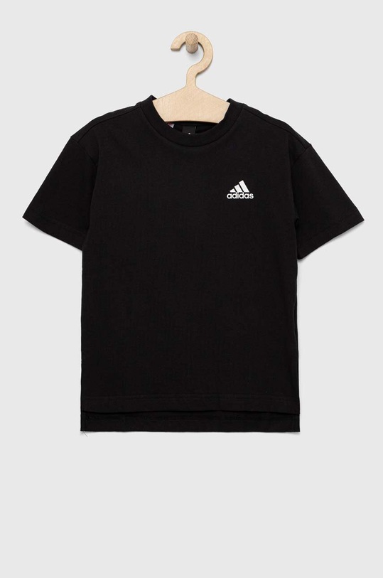 adidas t-shirt bawełniany dziecięcy HR5809 czarny SS23