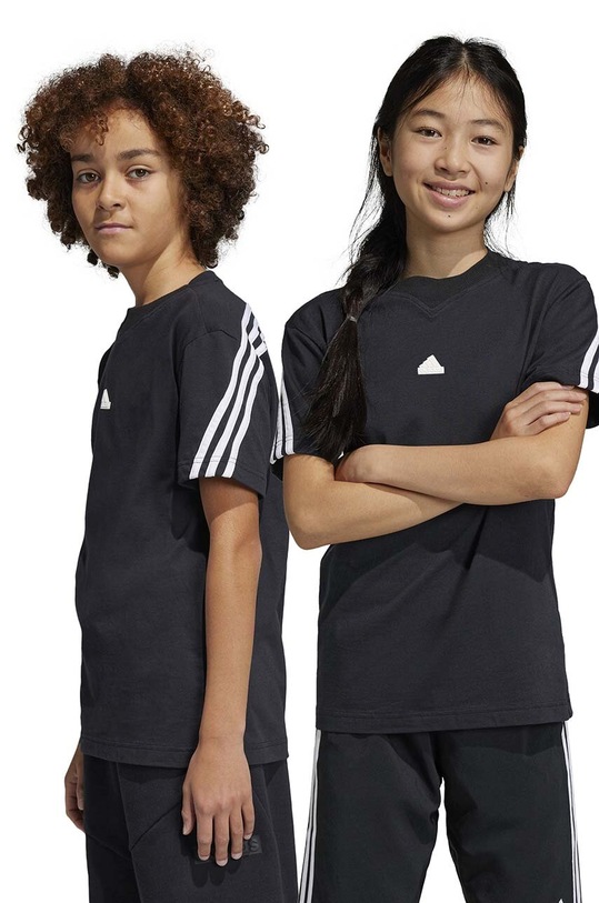 adidas t-shirt bawełniany dziecięcy U FI 3S aplikacja czarny HR6308