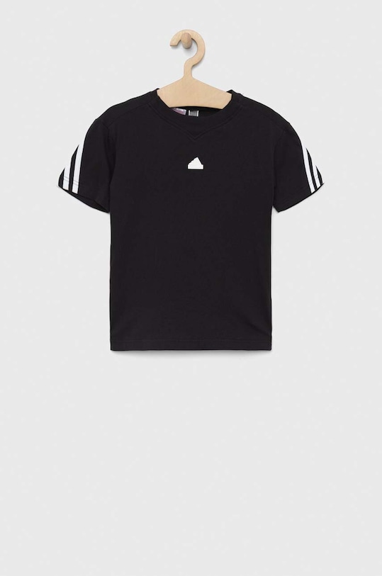 adidas t-shirt bawełniany dziecięcy U FI 3S HR6308 czarny SS23
