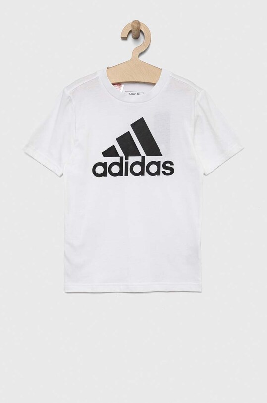 adidas t-shirt bawełniany dziecięcy U BL IB1670 biały SS23