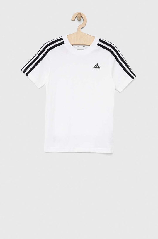 Παιδικό βαμβακερό μπλουζάκι adidas U 3S IC0605 λευκό SS23