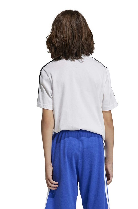 Παιδικό βαμβακερό μπλουζάκι adidas U 3S IC0605 λευκό
