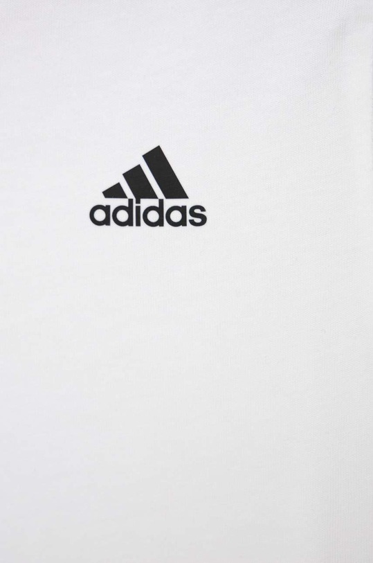 Παιδικό βαμβακερό μπλουζάκι adidas U 3S λευκό IC0605