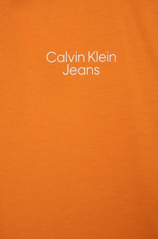 Chłopiec Calvin Klein Jeans t-shirt bawełniany dziecięcy IB0IB01470.PPYX pomarańczowy