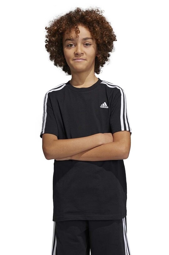 adidas tricou de bumbac pentru copii U 3S imprimeu negru HR6330