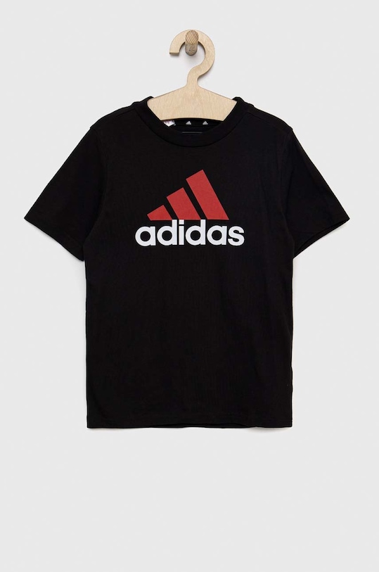 Dětské bavlněné tričko adidas U BL 2 TEE HR6369 černá SS23