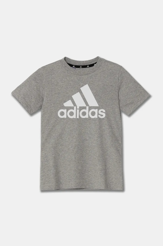 Παιδικό βαμβακερό μπλουζάκι adidas U BL HR6379 γκρί SS23