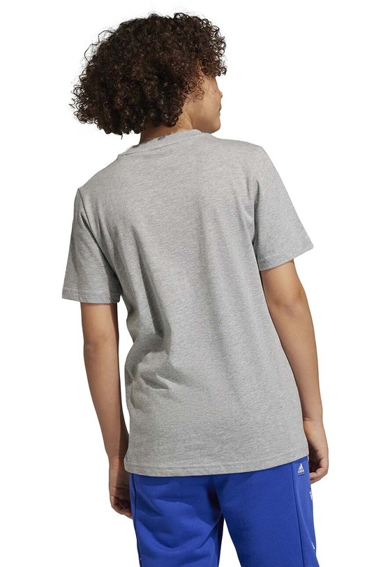 Παιδικό βαμβακερό μπλουζάκι adidas U BL HR6379 γκρί