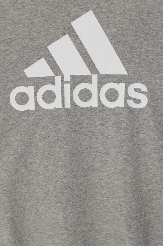 Παιδικό βαμβακερό μπλουζάκι adidas U BL γκρί HR6379
