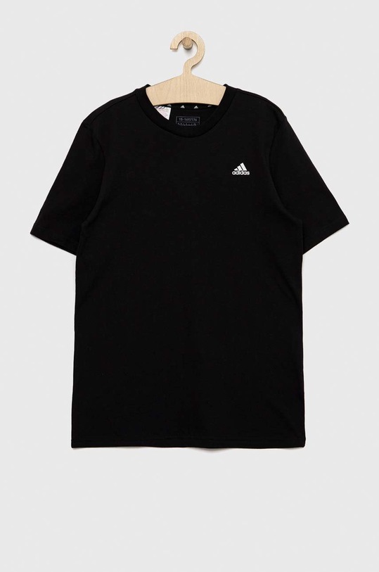 adidas t-shirt bawełniany dziecięcy U SL HR6397 czarny