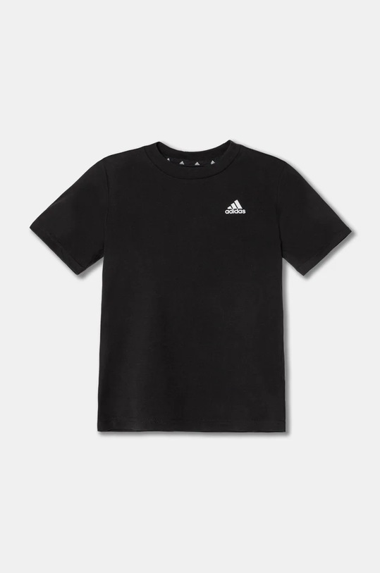 adidas t-shirt bawełniany dziecięcy U SL HR6397 czarny SS23