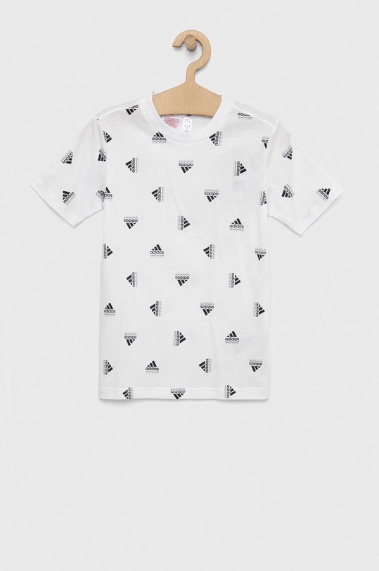 Dětské bavlněné tričko adidas U BLUV TEE HR6343 bílá SS23