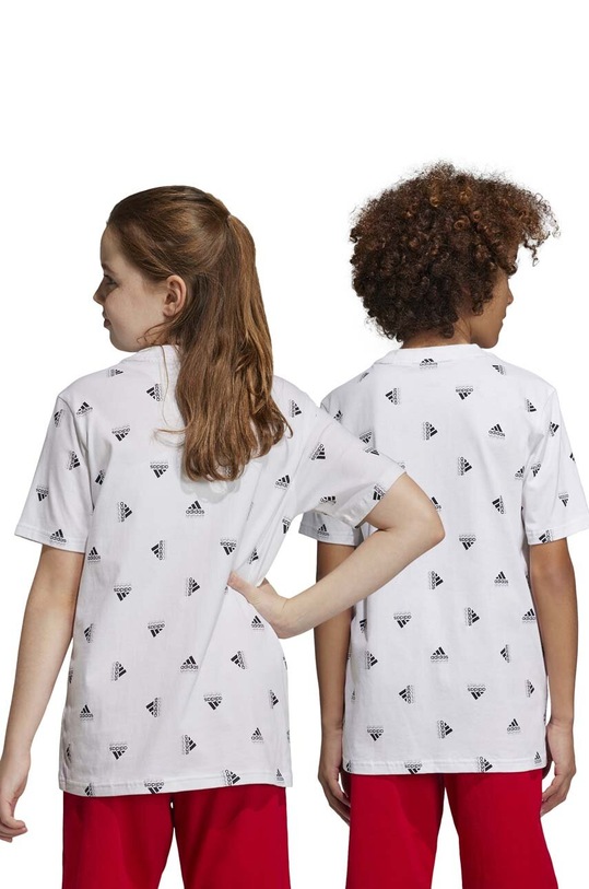 Dětské bavlněné tričko adidas U BLUV TEE HR6343 bílá