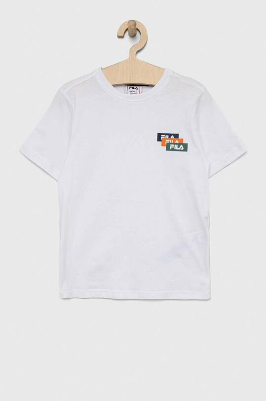 Fila t-shirt bawełniany dziecięcy nadruk biały FAT0238