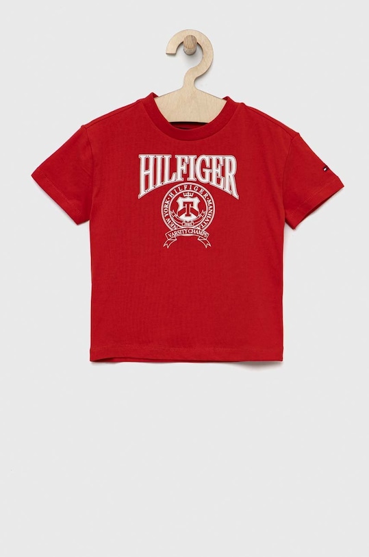 Tommy Hilfiger t-shirt dziecięcy z elastanem czerwony KB0KB08038.PPYX