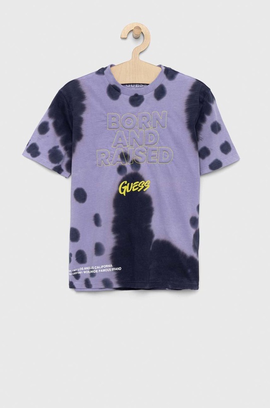 Guess t-shirt bawełniany dziecięcy L3RI21.K5M20.PPYX fioletowy SS23
