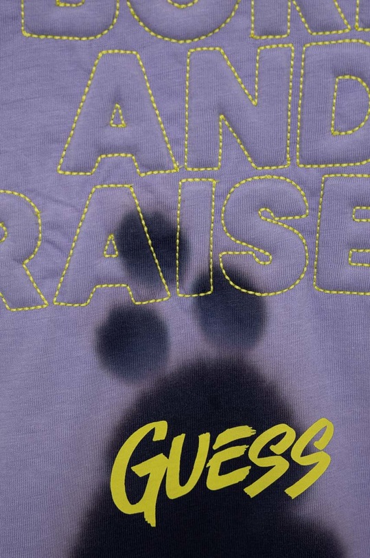 Guess t-shirt bawełniany dziecięcy fioletowy L3RI21.K5M20.PPYX