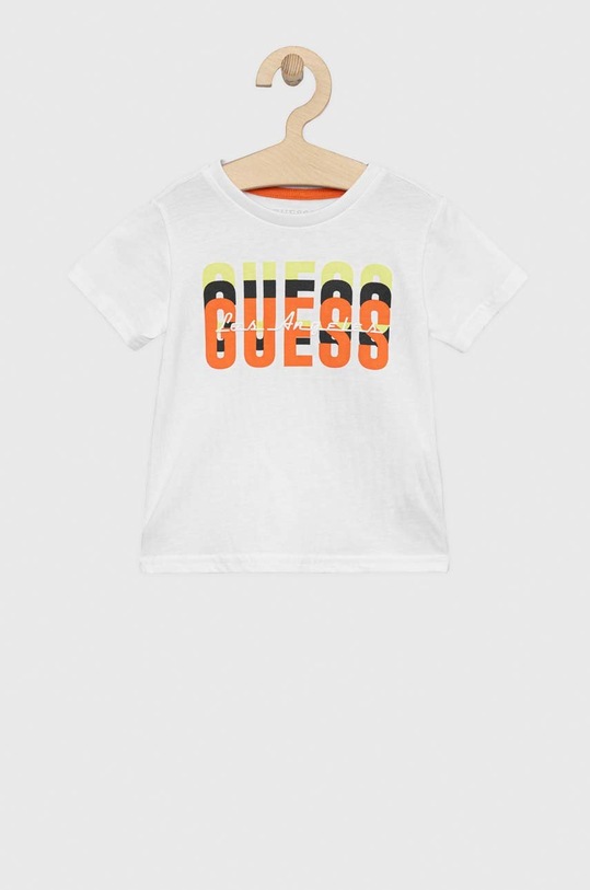 Guess t-shirt bawełniany dziecięcy nadruk biały N3RI01.K8HM0.PPYX