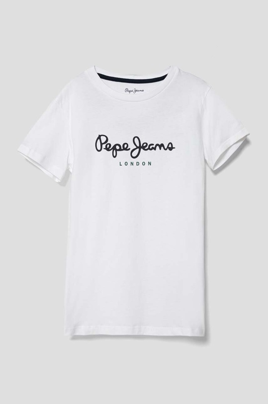 Pepe Jeans t-shirt bawełniany dziecięcy nadruk biały PB503493